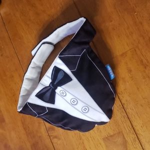 BarkBox Chew Are You Wearing Tux Jewels Crinkle Squeaker Wearable Dog Toy M